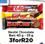 Nestle Chocolate Bars-3 x 40g-55g