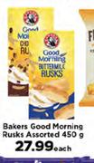 Bakers Good Morning Rusks Assorted-450g Each