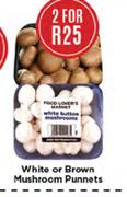 White Or Brown Mushroom Punnets-For 2