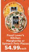 Food Lover's Kitchen Margherita Or Spinach Feta Pizzas-Each