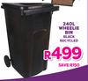 Wheelie Bin Black Recycled-240L