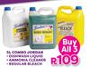 Jordan Dishwash Liquid, Ammonia Cleaner, Regular Bleach 5L Combo-For 3