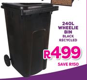 Wheelie Bin Black Recycled-240L