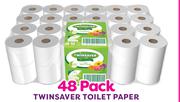 Twinsaver Toilet Paper 1 Ply 500 Sheets 48 Pack