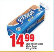Blue Ribbon Sliced White Bread-700g Each