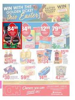 OK Foods Eastern Cape : Win With The Golden Ticket This Easter (22 February - 05 March 2023), page 1