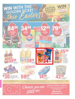 OK Foods Eastern Cape : Win With The Golden Ticket This Easter (22 February - 05 March 2023), page 1