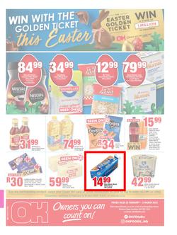 OK Foods Eastern Cape : Win With The Golden Ticket This Easter (22 February - 05 March 2023), page 1