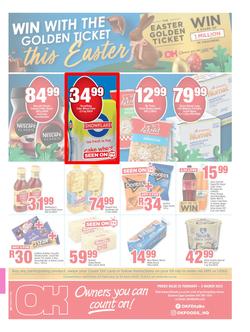 OK Foods Eastern Cape : Win With The Golden Ticket This Easter (22 February - 05 March 2023), page 1