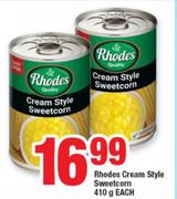 Rhodes Cream Style Sweetcorn-410g Each