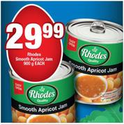 Rhodes Smooth Apricot Jam-900g Each