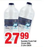 Sundale Fresh Full Cream Milk-2L Each