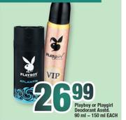Playboy Or Playgirl Deodorant Assorted-90ml-150ml Each