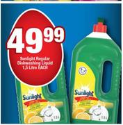 Sunlight Regular Dishwashing Liquid-1.5L Each