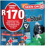 Bobtail Dog Food Assorted 5.5Kg-8Kg Plus Bobtail Gravy Pouch Assorted 2 x 85g-Combo