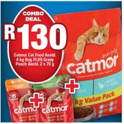 Catmor Cat Food Bag Assorted 4Kg Plus Gravy Pouch 2 x 70g-Combo