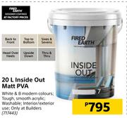 Fired Earth Inside Out Matt PVA-20Ltr