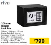 Riva 200mm Digital Lock Box 170mm x 230mm x 170mm