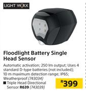 Light Worx Floodlight Battery Single Head Sensor