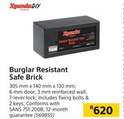 Xpanda Diy Burglar Resistant Safe Brick 305mm x 140mm x 130mm