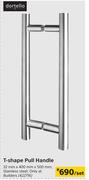 Dortello T-Shape Pull Handle-32mm x 400mm x 500mm Per Set