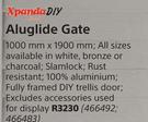 Xpanda DIY Aluglide Gate-1000mm x 1900mm