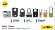Yale Padlock Range Assorted-Each