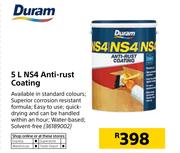 Duram 5Ltr NS4 Anti Rust Coating