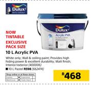 Dulux 10L Acrylic PVA (White)