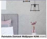 Paintable Damask Wallpaper