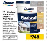 Duram 20Ltr Flexiwall Waterproof Exterior Wall Paint