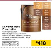 Fired Earth 5Ltr Velvet Wood Preservative