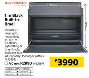 Megamaster 1m Black Built In Braai