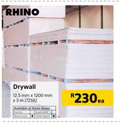 Drywall-12.5mm x 1200mm x 3m Each