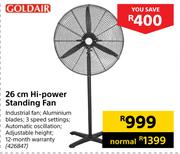 Goldair 26cm Hi-Power Standing Fan