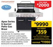 Megamaster Apex Series 6 Burner Patio Gas Braai