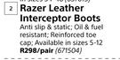Razer Leather Interceptor Boots-Per Pair