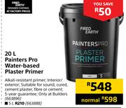Fired Earth 20Ltr Painters Pro Water Based Plaster Primer
