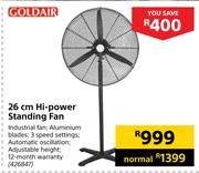 Goldair 26cm Hi Power Standing Fan