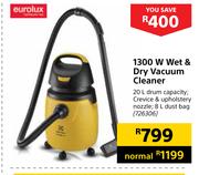 Eurolux 1300W Wet & Dry Vacuum Cleaner 