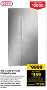 Defy 559Ltr Side By Side Fridge/ Freezer DFF436