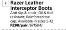 Razer Leather Interceptor Boots-Per Pair