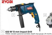 Ryobi 650W 13mm Impact Drill PD650-Each