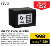 Riva 250mm Digital Lock Box-250mm x 350mm x 250mm