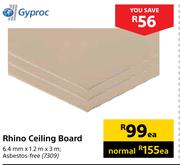 Gyproc Rhino Ceiling Board-6.4mm x 1.2m x 3m Each