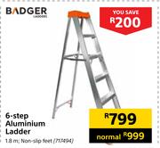 Badger 6 Step Aluminium Ladder 1.8m