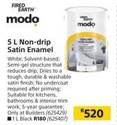 Fired Earth Modo 1L Non Drip Satin Enamel (Black)