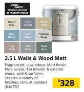 Fired Earth 2.5Ltr Walls & Wood Matt