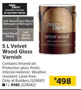 Fired Earth 5L Velvet Wood Gloss Varnish