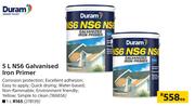 Duram 5L NS6 Galvanised Iron Primer-Each